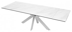 Стол BELLUNO 160 MARBLES KL-99 Белый мрамор матовый, итальянская керамика/ белый каркас, ®DISAUR в Серове - serov.ok-mebel.com | фото 8