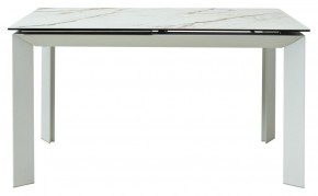 Стол CREMONA 180 KL-188 Контрастный мрамор матовый, итальянская керамика/ белый каркас, ®DISAUR в Серове - serov.ok-mebel.com | фото 2