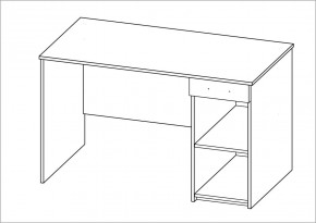Стол КАСТОР письменный с одной тумбой и одним ящиком, цвет белый в Серове - serov.ok-mebel.com | фото 2