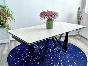 Стол RIETI 200 KL-99 Белый мрамор матовый, итальянская керамика / черный каркас, ®DISAUR в Серове - serov.ok-mebel.com | фото 2