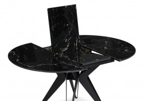 Стол стеклянный Рикла 110(150)х110х76 черный мрамор / черный в Серове - serov.ok-mebel.com | фото 4