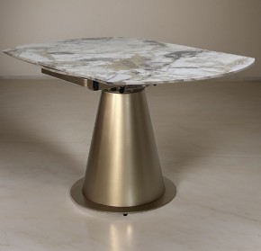 Стол TERAMO 135 GLOSS GRAND JADE SOLID CERAMIC, керамика, поворотн.механизм / Бронзовый, ®DISAUR в Серове - serov.ok-mebel.com | фото