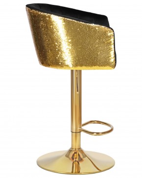 Стул барный DOBRIN DARCY GOLD SHINY, черный велюр с золотыми пайетками в Серове - serov.ok-mebel.com | фото 3