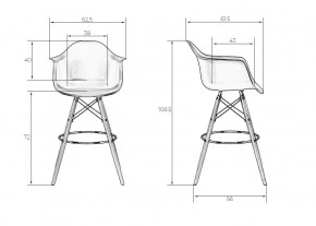 Стул барный DOBRIN DAW BAR, ножки светлый бук, цвет черный в Серове - serov.ok-mebel.com | фото 11