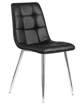 Стул обеденный DOBRIN ALEX, хром ножки, чёрная экокожа (P-01) в Серове - serov.ok-mebel.com | фото 2