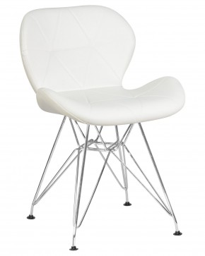 Стул обеденный DOBRIN BUTTERFLY CHROME, ножки хром, цвет белый в Серове - serov.ok-mebel.com | фото