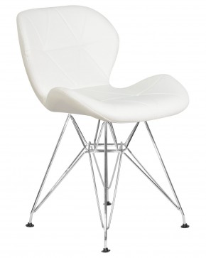 Стул обеденный DOBRIN BUTTERFLY CHROME, ножки хром, цвет белый в Серове - serov.ok-mebel.com | фото 2