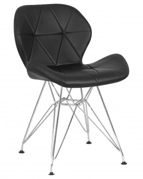 Стул обеденный DOBRIN BUTTERFLY CHROME, ножки хром, цвет чёрный в Серове - serov.ok-mebel.com | фото