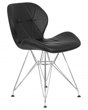Стул обеденный DOBRIN BUTTERFLY CHROME, ножки хром, цвет чёрный в Серове - serov.ok-mebel.com | фото 2