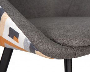 Стул обеденный DOBRIN MARKUS, ЭМАЛЬ ЧЕРНЫЙ МУАР ткань Candy Graphite+Escada Ochre в Серове - serov.ok-mebel.com | фото 7