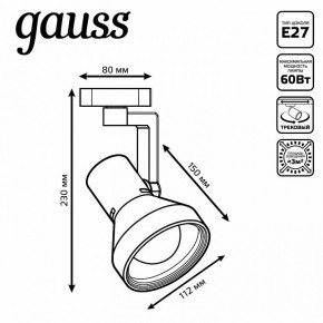 Светильник на штанге Gauss Track Light TR005 в Серове - serov.ok-mebel.com | фото 6