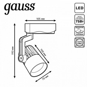 Светильник на штанге Gauss Track Light TR061 в Серове - serov.ok-mebel.com | фото 6