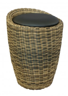 Табурет с местом для хранения LM-1100Rattan, чёрный в Серове - serov.ok-mebel.com | фото