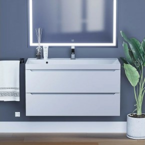 Тумба под раковину Uperwood Tanos 100 см, подвесная, белая матовая в Серове - serov.ok-mebel.com | фото