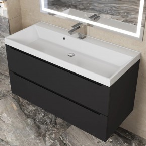 Тумба под раковину Uperwood Tanos 100 см, подвесная, черная матовая в Серове - serov.ok-mebel.com | фото