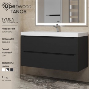 Тумба под раковину Uperwood Tanos 100 см, подвесная, черная матовая в Серове - serov.ok-mebel.com | фото 3