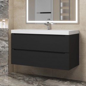 Тумба под раковину Uperwood Tanos 100 см, подвесная, черная матовая в Серове - serov.ok-mebel.com | фото 8