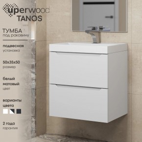 Тумба под раковину Uperwood Tanos 50 см, подвесная, белая матовая в Серове - serov.ok-mebel.com | фото 6