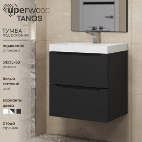 Тумба под раковину Uperwood Tanos 50 см, подвесная, черная матовая в Серове - serov.ok-mebel.com | фото 4