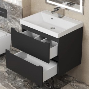 Тумба под раковину Uperwood Tanos 60 см, подвесная, черная матовая в Серове - serov.ok-mebel.com | фото 2