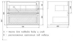 Тумба под раковину Uperwood Tanos 70 см, подвесная, черная матовая в Серове - serov.ok-mebel.com | фото 7