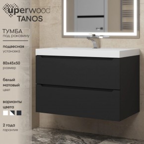 Тумба под раковину Uperwood Tanos 80 см, подвесная, черная матовая в Серове - serov.ok-mebel.com | фото 3