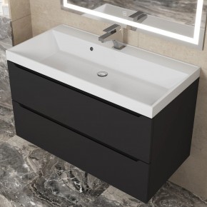 Тумба под раковину Uperwood Tanos 90 см, подвесная, черная матовая в Серове - serov.ok-mebel.com | фото 11