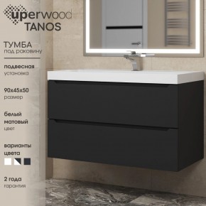 Тумба под раковину Uperwood Tanos 90 см, подвесная, черная матовая в Серове - serov.ok-mebel.com | фото 3