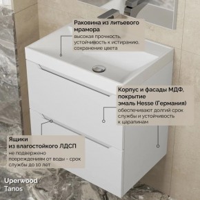 Тумба с раковиной Uperwood Tanos 50 см, подвесная, белая матовая в Серове - serov.ok-mebel.com | фото 6
