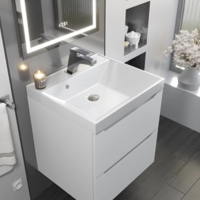 Тумба с раковиной Uperwood Tanos 50 см, подвесная, белая матовая в Серове - serov.ok-mebel.com | фото 9