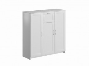 Тумба СИРИУС трехдверная с одним ящиком, цвет белый в Серове - serov.ok-mebel.com | фото