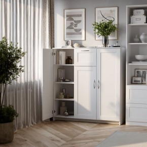Тумба СИРИУС трехдверная с одним ящиком, цвет белый в Серове - serov.ok-mebel.com | фото 4