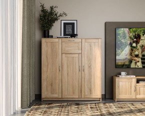 Тумба СИРИУС трехдверная с одним ящиком, цвет Дуб Сонома в Серове - serov.ok-mebel.com | фото 4