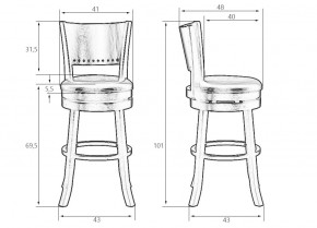 Вращающийся полубарный стул DOBRIN TONY COUNTER, капучино, черный в Серове - serov.ok-mebel.com | фото 12