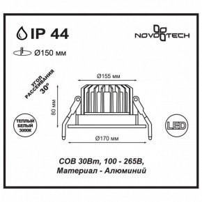 Встраиваемый светильник Novotech Drum 357604 в Серове - serov.ok-mebel.com | фото 3