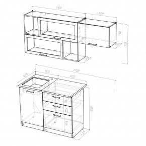 ЯНА Кухонный гарнитур Экстра (1700 мм) в Серове - serov.ok-mebel.com | фото 2